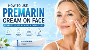 How to use Premarin cream on face for skin hydration, elasticity improvement, anti-aging benefits, risks, and expert tips.