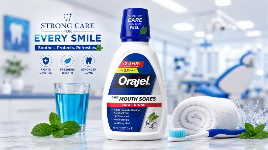 Orajel mouth sore relief gel for oral care and mouth pain treatment