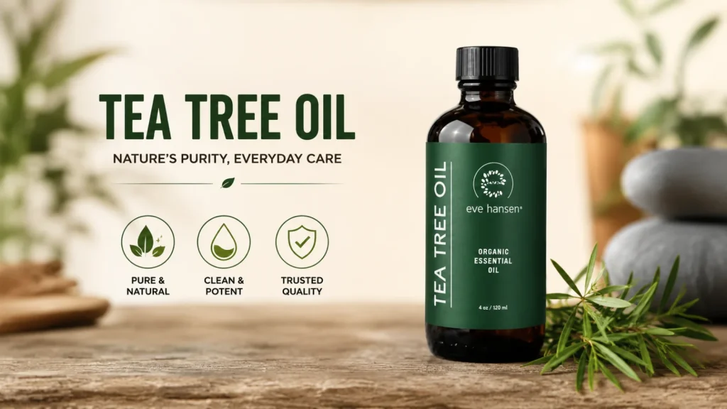 Tea Tree Essential Oil for stronger and healthier hair with scalp nourishment and natural hair growth support.