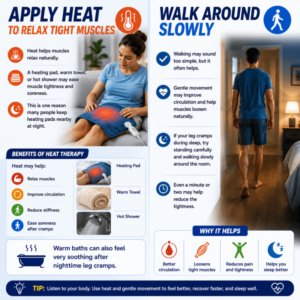 Heat therapy and walking for muscle relief