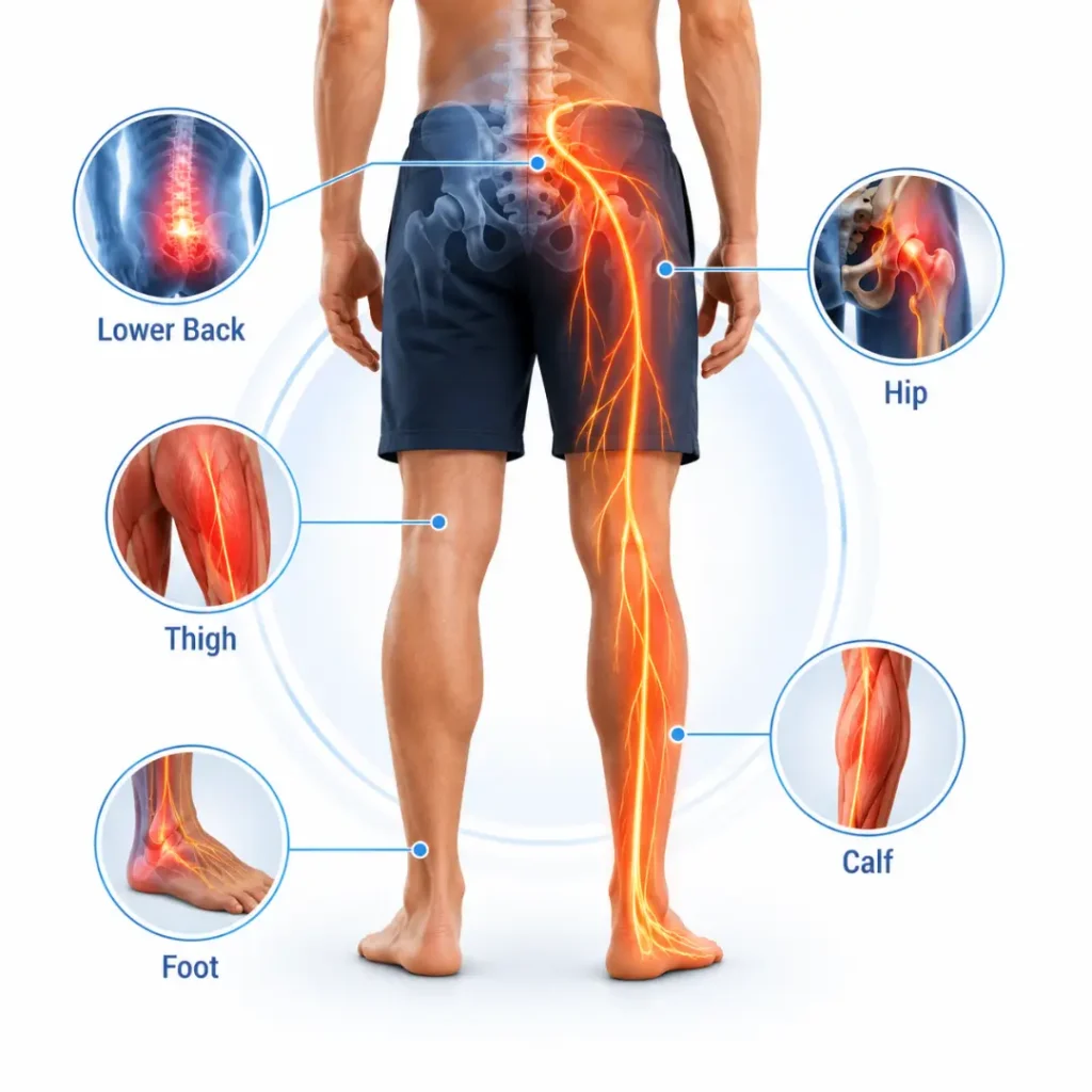 sciatic nerve pathway diagram