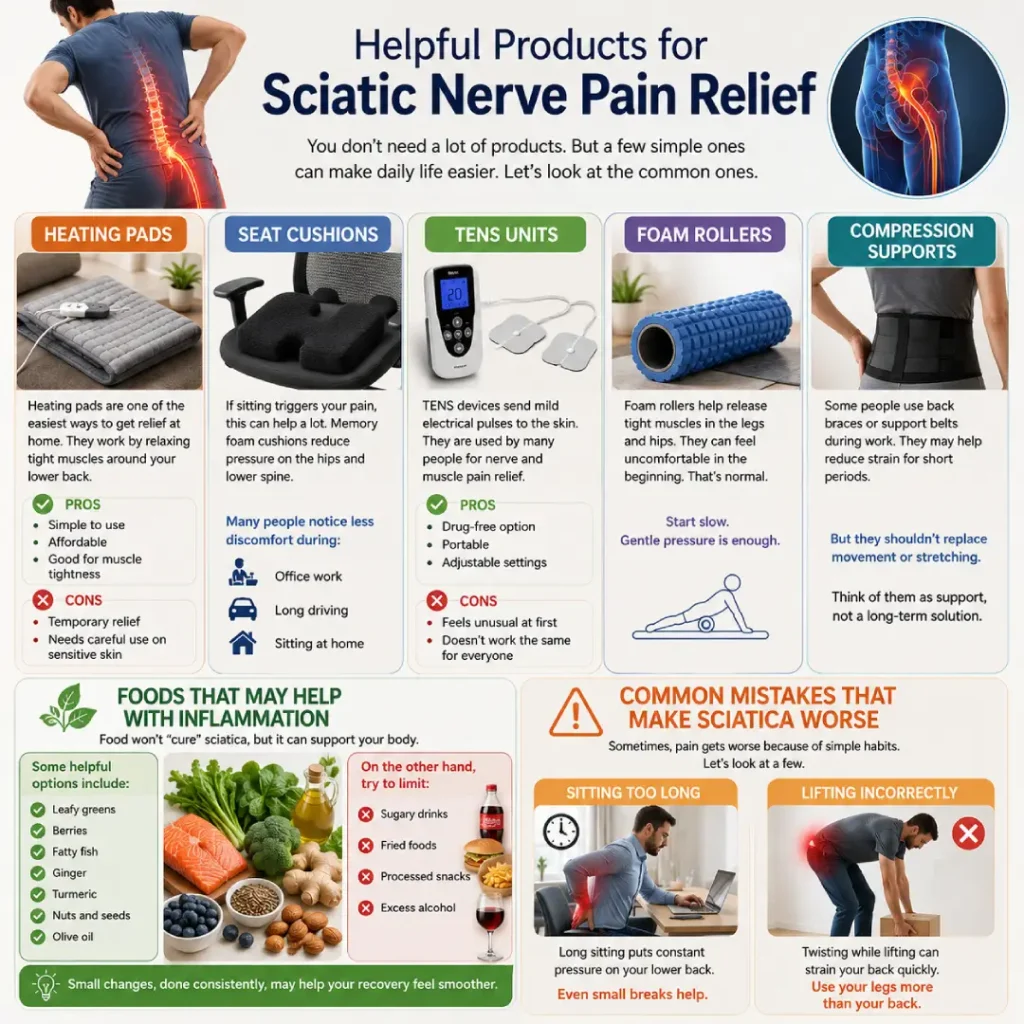 Helpful products for sciatic nerve pain relief